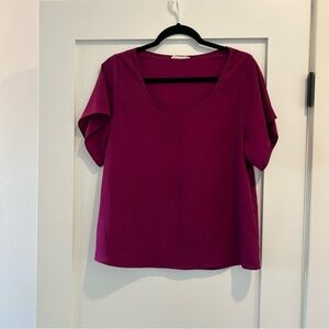 Lush Deep Magenta Short Sleeve Top - L